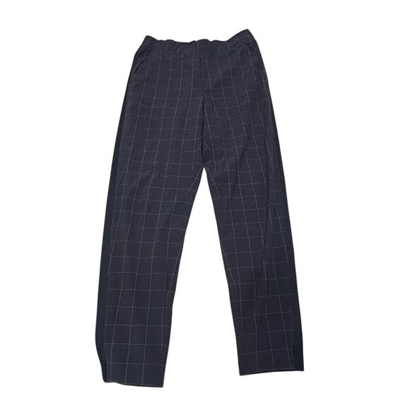Athleta Brooklyn Textured Ankle Pants Size 4 Navy blue plaid - Picture 12 of 12